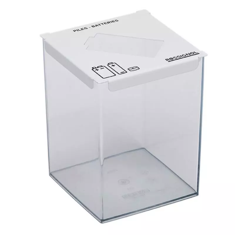 Bac pour recyclage piles 2L blanc