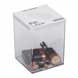 Bac de recyclage pour piles blanc de 2 L
