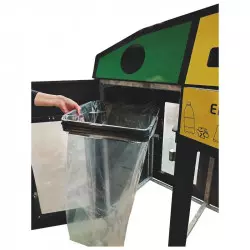 Poubelle de tri extérieur avec 3 bacs amovibles Poubelle de tri extérieur avec 3 bacs amovibles