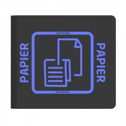 Façade bleue de poubelle de tri Façade bleue de poubelle de tri