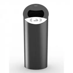 Poubelle publique gris anthracite avec écrase mégots