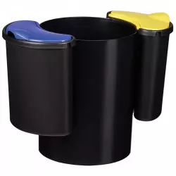 Poubelle intérieure de tri sélectif avec 2 bacs amovibles