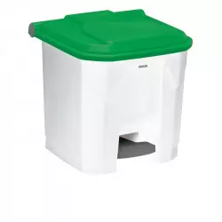Poubelle tri bureau blanche et verte - 30 L