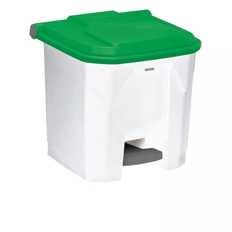 Poubelle tri bureau blanche et verte - 30 L