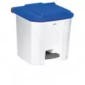Poubelle intérieur tri sélectif corps blanc et couvercle bleu de 30 L