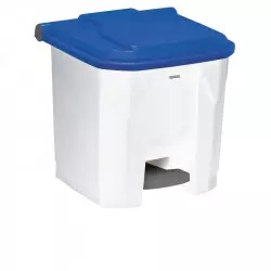 Poubelle intérieur tri sélectif corps blanc et couvercle bleu de 30 L Poubelle intérieur tri sélectif corps blanc et couvercle bleu de 30 L