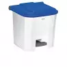 Poubelle intérieur tri sélectif corps blanc et couvercle bleu de 30 L
