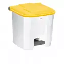 Poubelle intérieure de tri corps blanc avec couvercle jaune de 30 litres