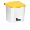 Poubelle intérieure de tri corps blanc avec couvercle jaune de 30 litres