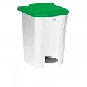 Poubelle à pédale 50 L blanche/verte