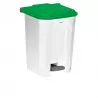 Poubelle à pédale 50 L blanche/verte