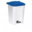 Poubelle de tri couvercle bleu 50 L
