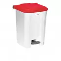 Corbeille de bureau tri sélectif couvercle rouge capacité 50 L