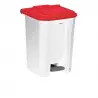 Corbeille de bureau tri sélectif couvercle rouge capacité 50 L