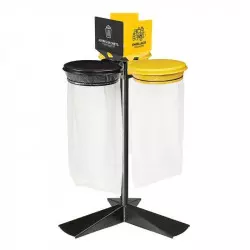 Kit de 3 supports de sacs de tri sélectif avec couvercles Kit de 3 supports de sacs de tri sélectif avec couvercles