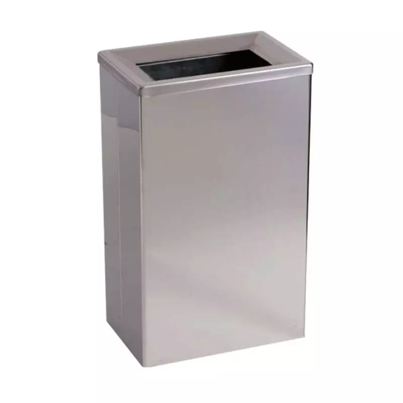 Poubelle de bureau en acier brillant de 25 L