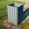 Poubelle publique carrée en recyclé