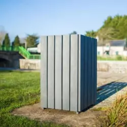 Poubelle de ville en recyclé gris Poubelle de ville en recyclé gris