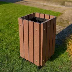 Poubelle collectivité plastique recyclé coloris marron Poubelle collectivité plastique recyclé coloris marron