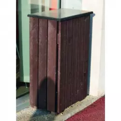 Poubelle avec couvercle en recyclé marron