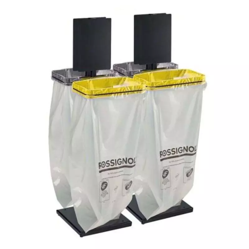 Kit de support pour sacs poubelles rectangulaires de 4 X 110 L sans couvercle
