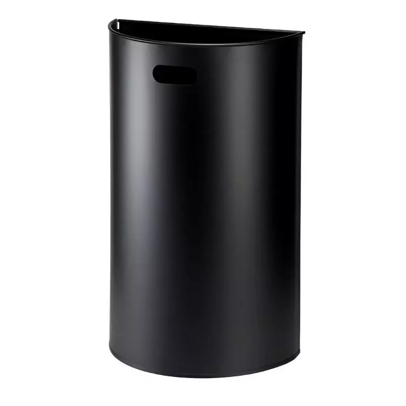Poubelle murale en métal noir de 40 litres