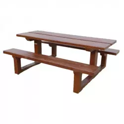 Table pique-nique béton entièrement aspect bois