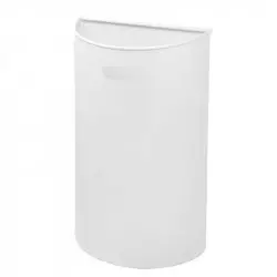 Poubelle murale en métal blanc pour collectivités