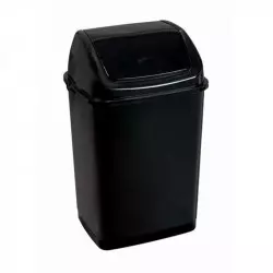 Poubelle intérieure en polypro noir avec trappe basculante