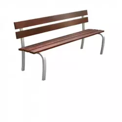 Banc public en bois et acier
