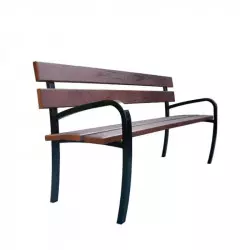 Banc public adapté sénior en bois et acier