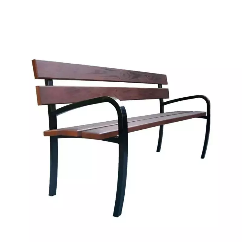 Banc public adapté sénior en bois et acier