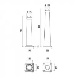 Dimensions de la borne urbaine Sant Fellu