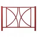 Barrière de sécurité en acier 150 cm bordeaux