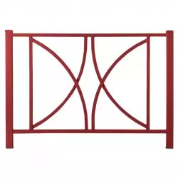 Barrière de sécurité en acier 150 cm bordeaux