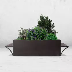 Jardinière de ville carrée en acier