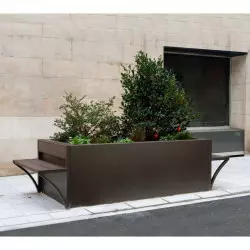 Jardinière pour collectivités avec bancs intégrés