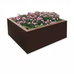 Jardinière publique en acier galvanisé, carrée