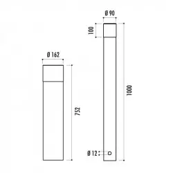 Dimensions des bornes urbaines Cugat
