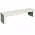 Banc public sans dossier en béton blanc