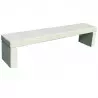 Banc public sans dossier en béton blanc