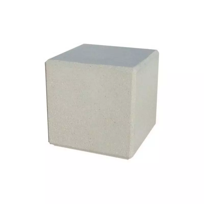 Banc cube en béton blanc