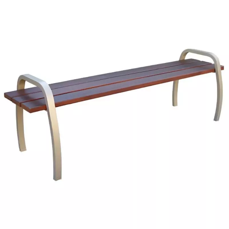 Banquette de ville en bois et acier