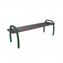 Banc sans dossier pieds verts et assise en bois