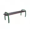 Banc sans dossier pieds verts et assise en bois