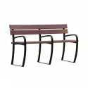 Banc public pour sénior en bois et métal avec 3 accoudoirs