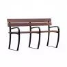 Banc public pour sénior en bois et métal avec 3 accoudoirs