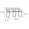 Banc urbain sénior dimensions