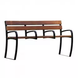 Banc public pour sénior acier et bois 4 accoudoirs