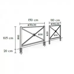 Barrière de sécurité dimensions